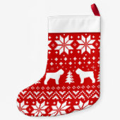 Bouvier des Flandres Dog Silhouettes Pattern Cute Kleine Kerstsok (Achterkant)