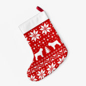 Bouvier des Flandres Dog Silhouettes Pattern Cute Kleine Kerstsok (Achterkant (Hangend))