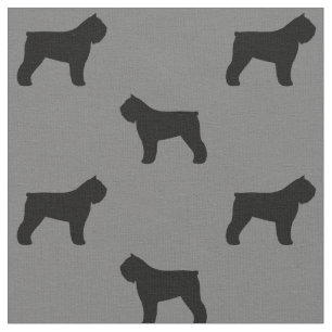 Bouvier des Flandres Dog Silhouettes Patterned Stof