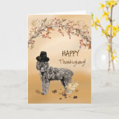 Bouvier des Flandres Funny Pet Thanksgiving Kaart (Gele Bloem)