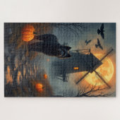 Bouvier des Flandres Geheime Windmolen Halloween  Legpuzzel (Horizontaal)