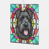 Bouvier des Flandres "Glas in lood" Glas Ornament (Voorkant links)