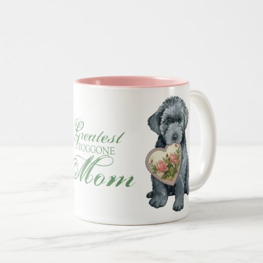 Bouvier des Flandres Heart Ma Two-Tone Coffee Mok (Voorkant rechts)