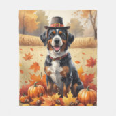 Bouvier des Flandres Herfstbladeren Thanksgiving Fleece Deken (Voorkant)