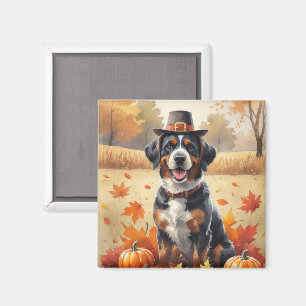Bouvier des Flandres Herfstbladeren Thanksgiving Magneet