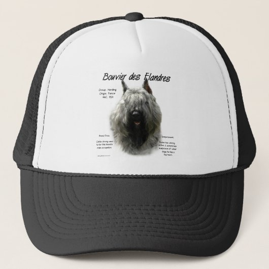 Bouvier des Flandres History Design Trucker Pet (Voorkant)