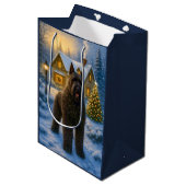 Bouvier des Flandres Holiday  Medium Cadeauzakje (Voorkant Gekanteld)