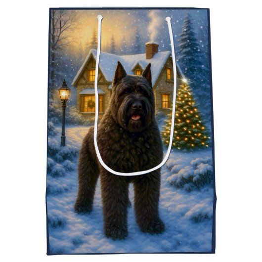 Bouvier des Flandres Holiday  Medium Cadeauzakje (Achterkant)