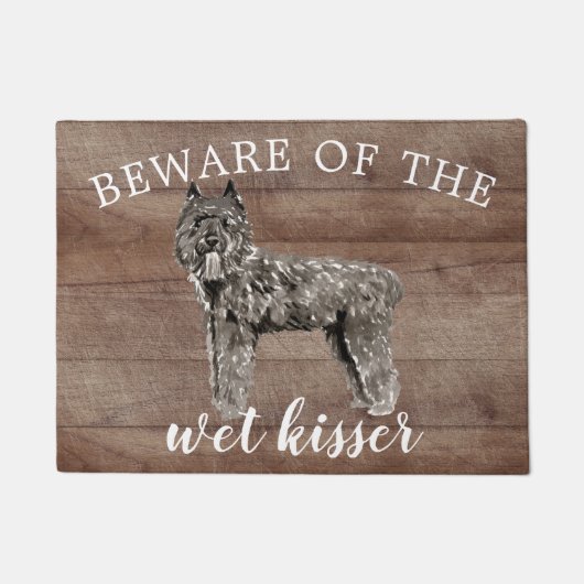 Bouvier des Flandres Hond Gepersonaliseerde Deurma Deurmat (Voorkant)