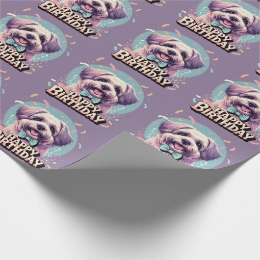 Bouvier des Flandres Hond Kleurrijk Cadeaupapier (Hoek)