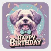 Bouvier des Flandres Hond Kleurrijk Vierkante Sticker (Voorkant)