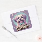 Bouvier des Flandres Hond Kleurrijk Vierkante Sticker (Envelop)