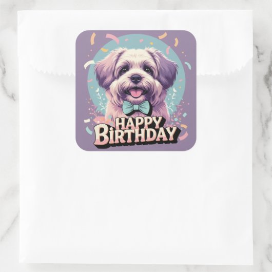 Bouvier des Flandres Hond Kleurrijk Vierkante Sticker (Tas)