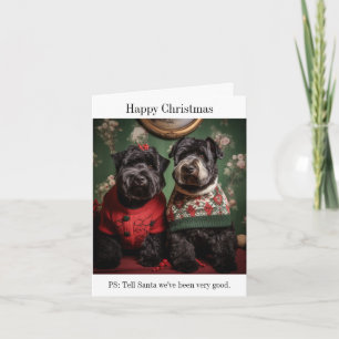 Bouvier des Flandres Honden in Kersttruien Kaart