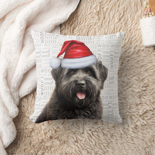 Bouvier des Flandres Hondenliefhebber Kerstfeestda Kussen (Deken)
