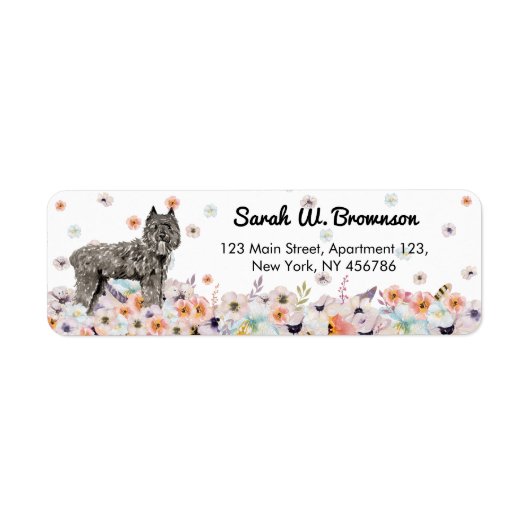 Bouvier Des Flandres hondenras Etiket (Voorkant)