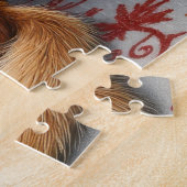 Bouvier des Flandres Kerst Lichtjes Haard Legpuzzel (Zijkant)