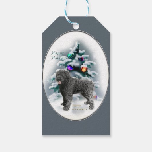 Bouvier des Flandres kerstcadeaus Cadeaulabel (Achterkant)