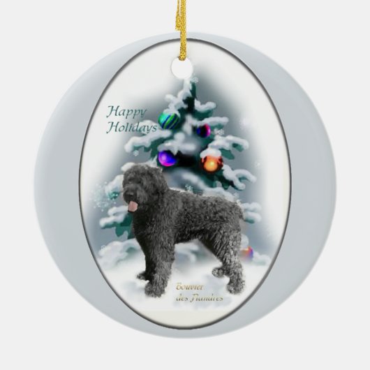 Bouvier des Flandres kerstcadeaus Ornament (Achterkant)