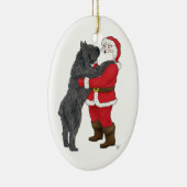 Bouvier des Flandres Kerstgroet Keramisch Ornament (Rechts)