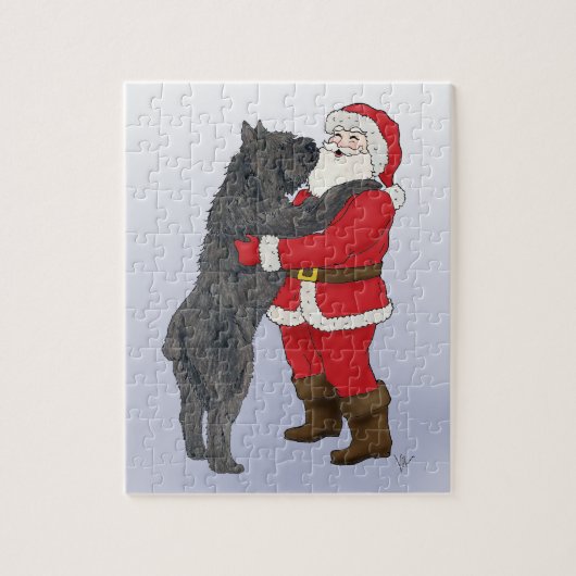 Bouvier des Flandres Kerstgroet Legpuzzel (Verticaal)