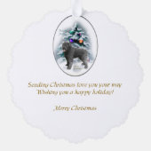 Bouvier des Flandres Kerstmis Ornament Kaart (Achterkant)