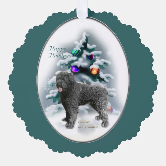 Bouvier des Flandres Kerstmis Ornament Kaart (Voorkant)