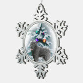 Bouvier des Flandres Kerstmis Tin Sneeuwvlok Ornament (Rechts)