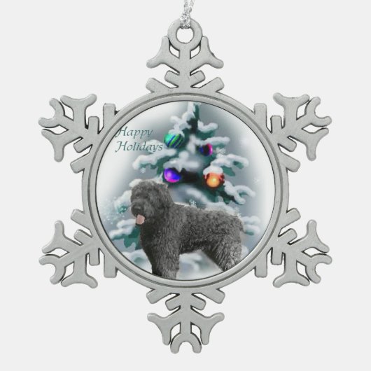 Bouvier des Flandres Kerstmis Tin Sneeuwvlok Ornament (Voorkant)