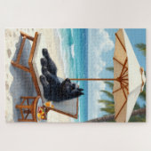 Bouvier des Flandres Luxe Strand Scene Legpuzzel (Horizontaal)