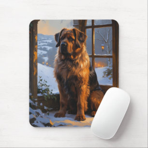 Bouvier des Flandres met kerstverlichting Vakantie Muismat