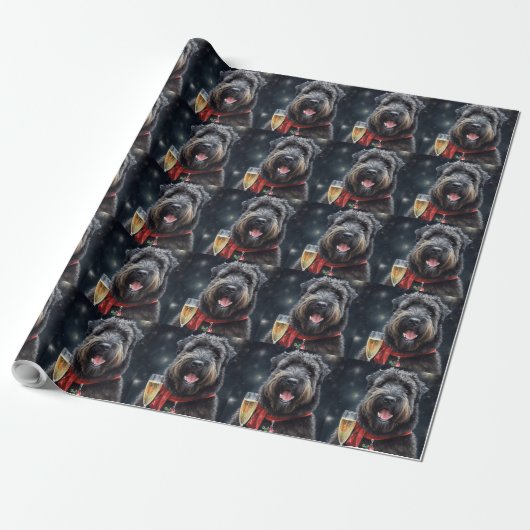 Bouvier des Flandres Nieuwjaar Cadeaupapier (Uitgerold)