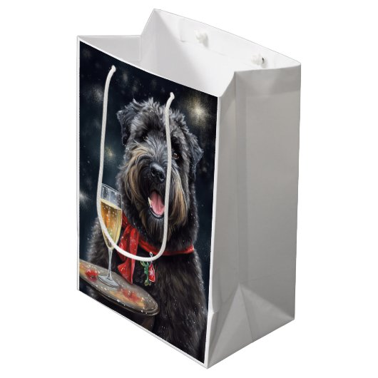 Bouvier des Flandres Nieuwjaar Medium Cadeauzakje (Voorkant Gekanteld)