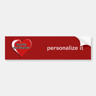 Bouvier des Flandres on Heart for hondenliefhebber Bumpersticker