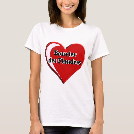Bouvier des Flandres on Heart for hondenliefhebber T-shirt (Voorkant)