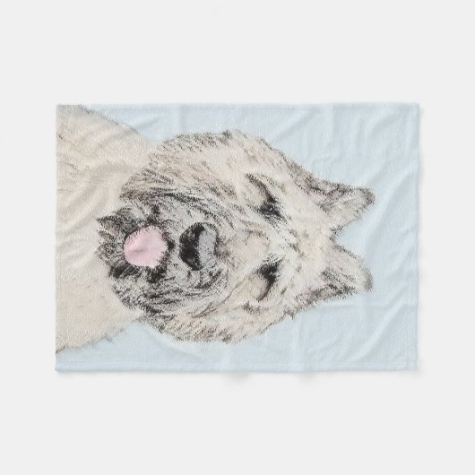 Bouvier des Flandres Painting - Original Dog Art Fleece Deken (Voorkant (Horizontaal))