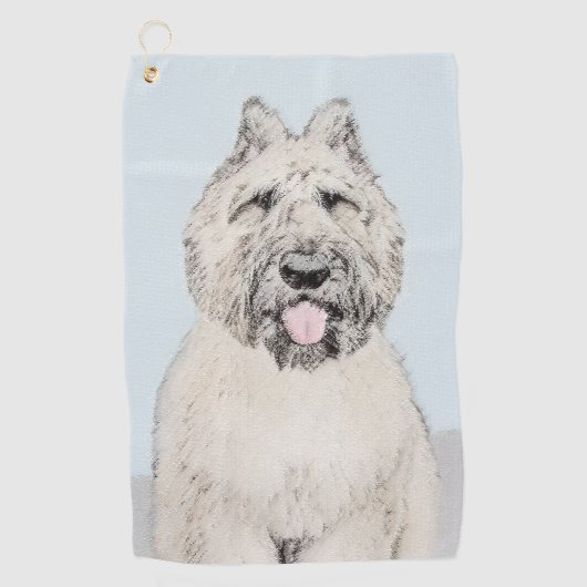 Bouvier des Flandres Painting - Original Dog Art Golfhanddoek (Voorkant)