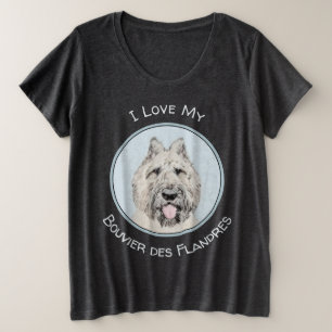 Bouvier des Flandres Painting - Original Dog Art Grote Maat T-shirt