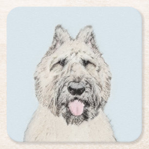 Bouvier des Flandres Painting - Original Dog Art Kartonnen Onderzetters