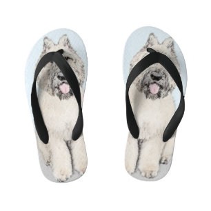 Bouvier des Flandres Painting - Original Dog Art Kinder Teenslippers