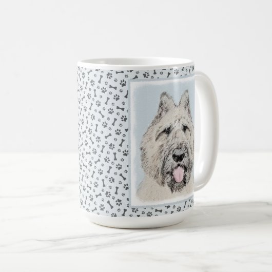 Bouvier des Flandres Painting - Original Dog Art Koffiemok (Voorkant rechts)