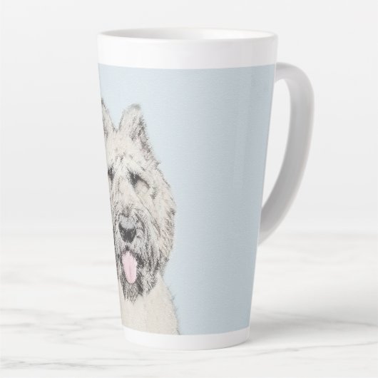 Bouvier des Flandres Painting - Original Dog Art Latte Mok (Rechterhoek)
