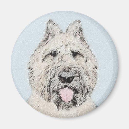 Bouvier des Flandres Painting - Original Dog Art Magneet (Voorkant)