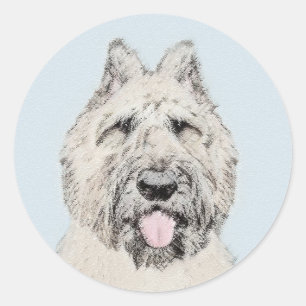 Bouvier des Flandres Painting - Original Dog Art Ronde Sticker