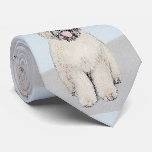 Bouvier des Flandres Painting - Original Dog Art Stropdas (Opgerold)