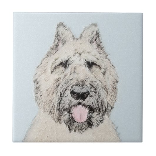 Bouvier des Flandres Painting - Original Dog Art Tegeltje (Voorkant)