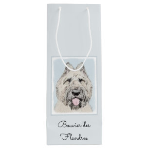Bouvier des Flandres Painting - Original Dog Art Wijn Cadeautas