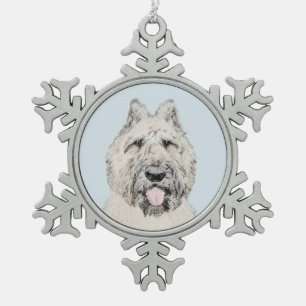 Bouvier des Flandres Painting - Originele Dog Art Tin Sneeuwvlok Ornament