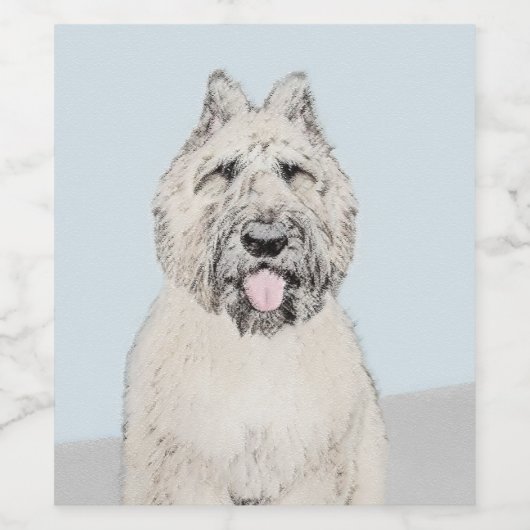 Bouvier des Flandres Painting - Originele Dog Art Wijn Etiket (Enkel label)