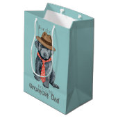 Bouvier des Flandres Papa Medium Gift Bag Medium Cadeauzakje (Achterkant Gekanteld)